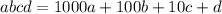 abcd=1000a+100b+10c+d