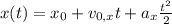 x(t)=x_0+v_{0,x} t+a_x\frac {t^2}{2}