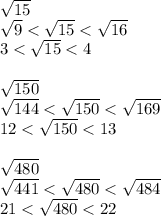 \sqrt{15}\\\sqrt{9}