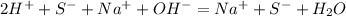 2H ^{+} + S^{-} + Na^{+} + OH^{-} = Na^{+} + S^{-} + H _{2}O&#10;