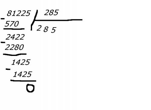 Поделите в столбик! 1) 81 225 : 285 2) 2 923 095 : 679 ! это надо! заранее ! вы мне !