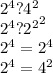 2^4 ? 4^2\\2^4 ? {2^2}^2\\2^4 = 2^4\\2^4 = 4^2