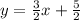 y= \frac{3}{2}x+ \frac{5}{2}