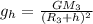 g_{h}= \frac{GM_{3}}{(R_{3}+h)^2}