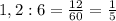 1,2:6= \frac{12}{60} = \frac{1}{5}