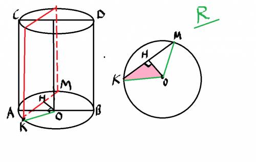 Высота цилиндра равна 10 дм. площадь сечения цилиндра плос¬костью, параллельной оси цилиндра и удале