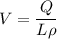 V = \dfrac{Q}{L\rho}