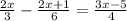 \frac{2x}{3}- \frac{2x+1}{6}= \frac{3x-5}{4}