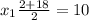 x_{1} \frac{2+18}{2}=10