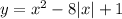 y=x^2-8|x|+1