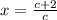 x= \frac{c+2}{c}