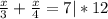 \frac{x}{3} + \frac{x}{4} =7 |*12