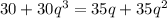 30+30q^{3}=35q+35q^{2}