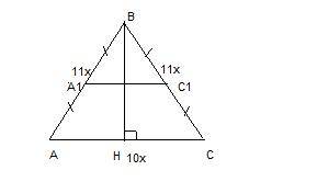 Нужна ваша . не понимаю , а нужно. выручайте. длины сторон треугольника относятся как 11: 10: 11. со