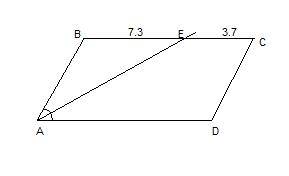 Биссектриса угла а параллелограмма абсд пересекает сторону вс в точке е, при этом ве равна 7,3см, ес