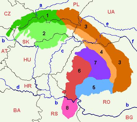 Где находится горы карпатские на карте