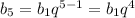 b_5=b_1q^{5-1}=b_1q^4