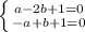 \left \{ {{a-2b+1=0} \atop {-a+b+1=0}} \right.