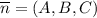 \overline {n}=(A,B,C)