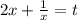 2x+ \frac{1}{x}=t