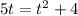 5t=t^2+4