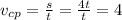 v_{cp}= \frac{s}{t} = \frac{4t}{t} =4