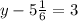 y-5 \frac{1}{6}=3