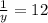 \frac{1}{y}=12