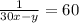 \frac{1}{30x-y}=60