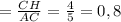 = \frac{CH}{AC}= \frac{4}{5} =0,8