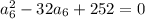 a_6^2-32a_6+252=0