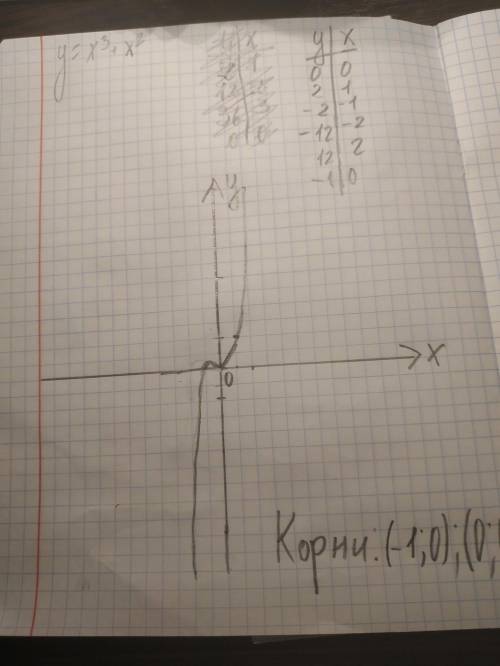 Начертите график и решите y=x^3+x^2 , до завтра,