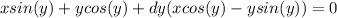 xsin(y)+ycos(y)+dy(xcos(y)-ysin(y))=0