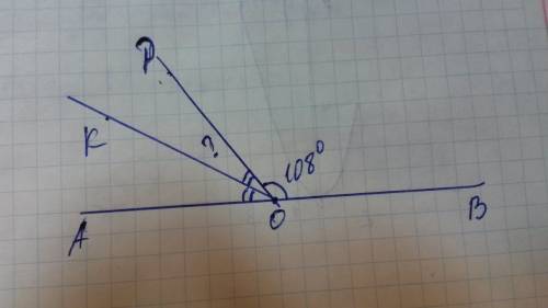 На прямой ab отмечена точка o. найдите величину угла dok, если ok-биссектриса угла aod, угол dob=108