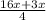 \frac{16x+3x}{4}