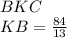 BKC\\&#10;KB=\frac{84}{13}