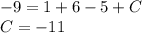 -9=1+6-5+C \\ C=-11