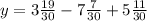 y=3 \frac{19}{30}-7 \frac{7}{30}+5 \frac{11}{30}