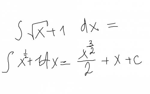 Интеграл x dx/(x+1)^ интеграл x dx/√x^+1