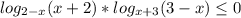 \displaystyle log_{2-x}(x+2)*log_{x+3}(3-x) \leq 0