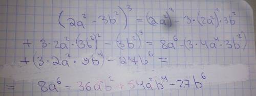 Представьте в виде многочлена (2a^2-3b^2)^3