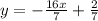 y=-\frac{16x}{7}+ \frac{2}{7}