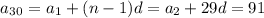 a_3_0=a_1+(n-1)d=a_2+29d=91