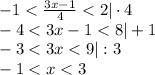 -1< \frac{3x-1}{4}