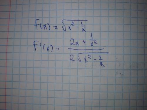 Найдите производную функции: f(x)=√x²-1/x