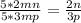 \frac{5*2mn}{5*3mp} = \frac{2n}{3p}