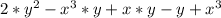 2*y^2-x^3*y+x*y-y+x^3