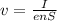 v= \frac{I}{enS}