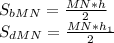 S_{bMN}=\frac{MN*h}{2}\\&#10;S_{dMN}=\frac{MN*h_{1}}{2} \\&#10;