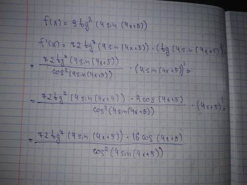 Найти производную функции f(x). решить подробно.[tex]f(x) = 9tg^8(4sin(4x+/tex]